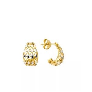 Primavera Italian Hammer Earrings in 24K Gold and Sterling Silver